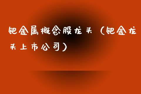 钯金属概念股龙头（钯金龙头上市公司）_https://www.xmqjcw.com_股票投资_第1张