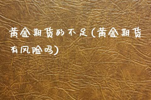 黄金期货的不足(黄金期货有风险吗)_https://www.xmqjcw.com_期货百科_第1张