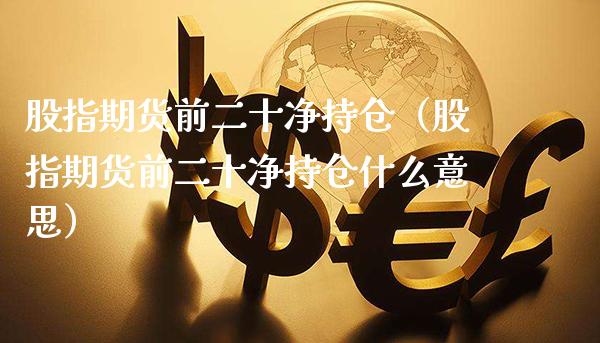 股指期货前二十净持仓（股指期货前二十净持仓什么意思）_https://www.xmqjcw.com_期货开户_第1张