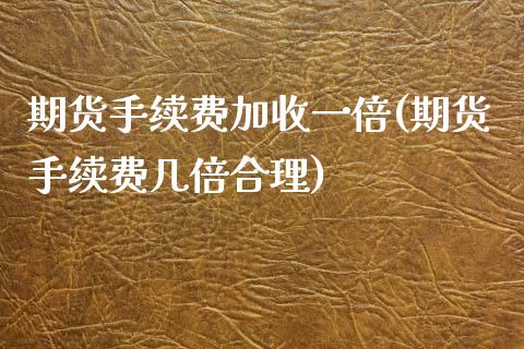 期货手续费加收一倍(期货手续费几倍合理)_https://www.xmqjcw.com_期货投资_第1张