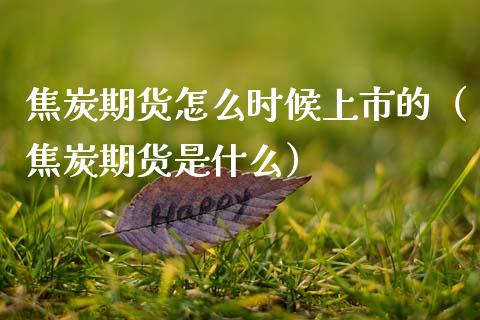 焦炭期货怎么时候上市的（焦炭期货是什么）_https://www.xmqjcw.com_期货直播室_第1张