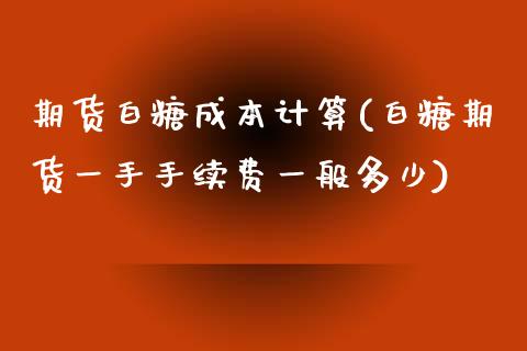 期货白糖成本计算(白糖期货一手手续费一般多少)_https://www.xmqjcw.com_期货百科_第1张