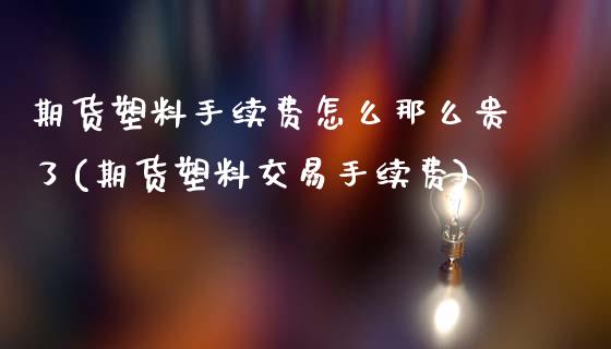 期货塑料手续费怎么那么贵了(期货塑料交易手续费)_https://www.xmqjcw.com_基金理财_第1张