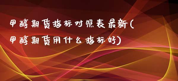 甲醇期货指标对照表最新(甲醇期货用什么指标好)_https://www.xmqjcw.com_股票投资_第1张