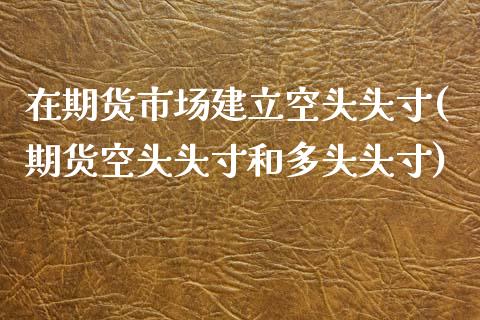 在期货市场建立空头头寸(期货空头头寸和多头头寸)_https://www.xmqjcw.com_期货百科_第1张