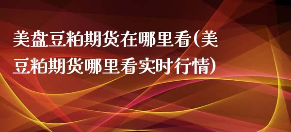美盘豆粕期货在哪里看(美豆粕期货哪里看实时行情)_https://www.xmqjcw.com_期货百科_第1张
