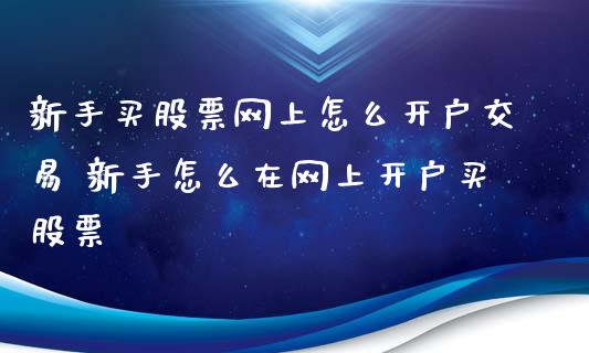 新手买股票网上怎么开户交易 新手怎么在网上开户买股票_https://www.xmqjcw.com_股票投资_第1张