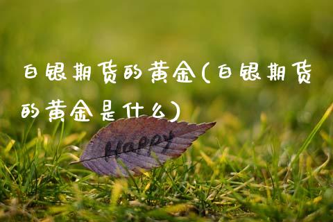 白银期货的黄金(白银期货的黄金是什么)_https://www.xmqjcw.com_期货行情_第1张