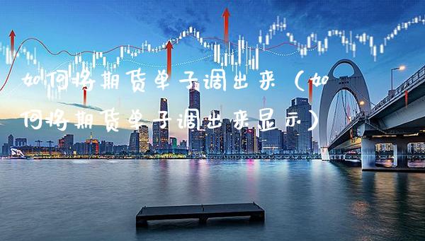 如何将期货单子调出来（如何将期货单子调出来显示）_https://www.xmqjcw.com_期货投资_第1张