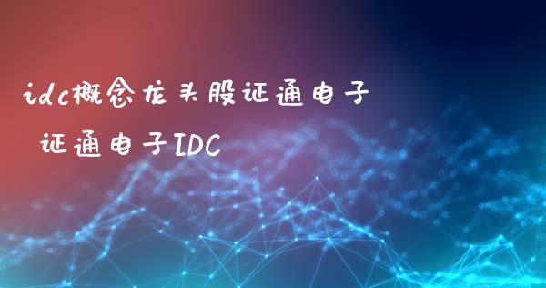 idc概念龙头股证通电子 证通电子IDC_https://www.xmqjcw.com_股票投资_第1张