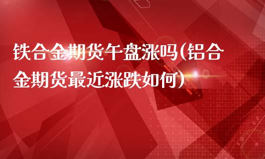 铁合金期货午盘涨吗(铝合金期货最近涨跌如何)_https://www.xmqjcw.com_期货百科_第1张