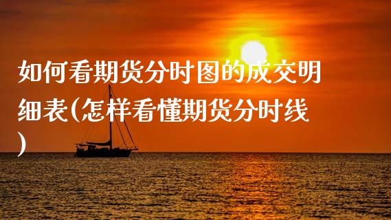 如何看期货分时图的成交明细表(怎样看懂期货分时线)_https://www.xmqjcw.com_期货百科_第1张