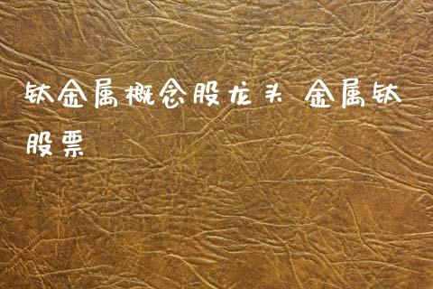 钛金属概念股龙头 金属钛股票_https://www.xmqjcw.com_股票投资_第1张