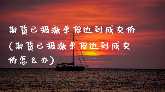 期货已报撤单但达到成交价(期货已报撤单但达到成交价怎么办)_https://www.xmqjcw.com_期货直播室_第1张