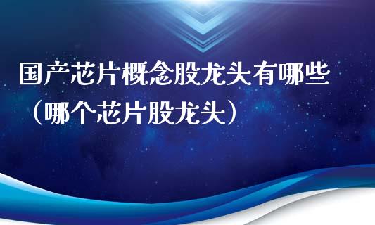 国产芯片概念股龙头有哪些（哪个芯片股龙头）_https://www.xmqjcw.com_股票投资_第1张
