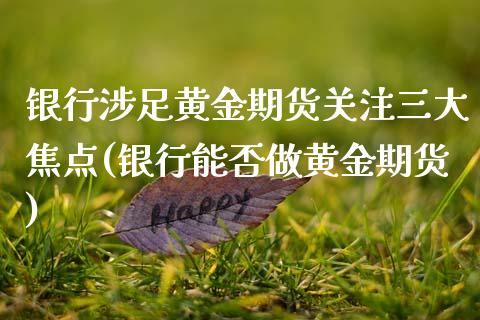 银行涉足黄金期货关注三大焦点(银行能否做黄金期货)_https://www.xmqjcw.com_期货行情_第1张