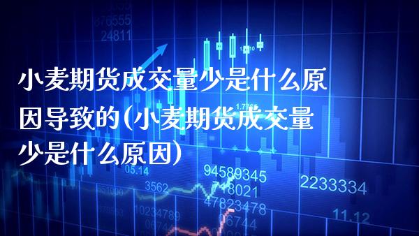 小麦期货成交量少是什么原因导致的(小麦期货成交量少是什么原因)_https://www.xmqjcw.com_基金理财_第1张