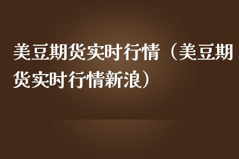 美豆期货实时行情（美豆期货实时行情新浪）_https://www.xmqjcw.com_期货行情_第1张