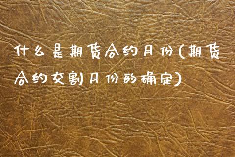 什么是期货合约月份(期货合约交割月份的确定)_https://www.xmqjcw.com_期货百科_第1张