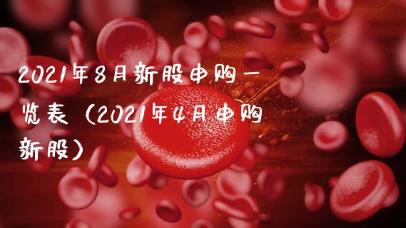 2021年8月新股申购一览表（2021年4月申购新股）_https://www.xmqjcw.com_期货行情_第1张