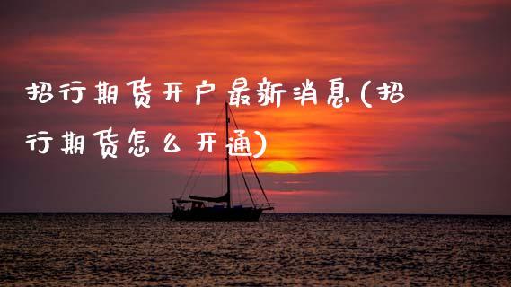 招行期货开户最新消息(招行期货怎么开通)_https://www.xmqjcw.com_基金理财_第1张