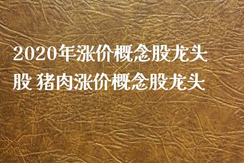2020年涨价概念股龙头股 猪肉涨价概念股龙头_https://www.xmqjcw.com_股票投资_第1张
