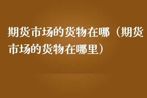 期货市场的货物在哪（期货市场的货物在哪里）_https://www.xmqjcw.com_期货投资_第1张