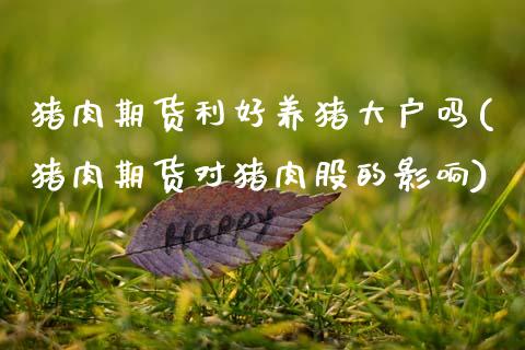 猪肉期货利好养猪大户吗(猪肉期货对猪肉股的影响)_https://www.xmqjcw.com_基金理财_第1张