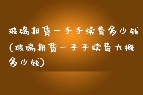 玻璃期货一手手续费多少钱(玻璃期货一手手续费大概多少钱)_https://www.xmqjcw.com_期货投资_第1张
