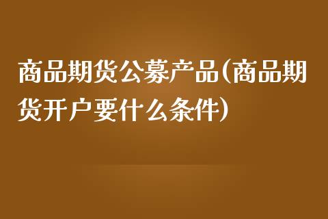 商品期货公募产品(商品期货开户要什么条件)_https://www.xmqjcw.com_期货行情_第1张