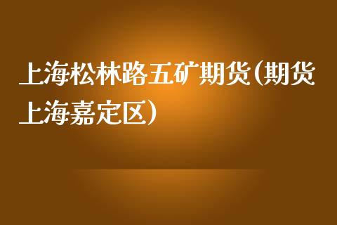上海松林路五矿期货(期货上海嘉定区)_https://www.xmqjcw.com_期货直播室_第1张