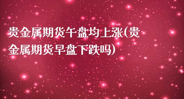 贵金属期货午盘均上涨(贵金属期货早盘下跌吗)_https://www.xmqjcw.com_期货投资_第1张