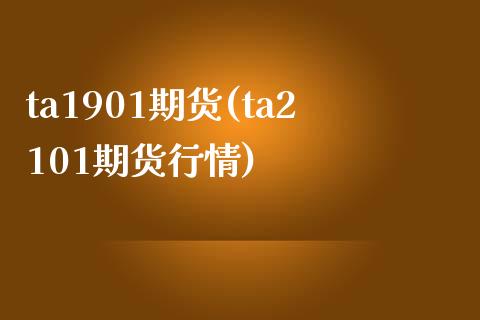 ta1901期货(ta2101期货行情)_https://www.xmqjcw.com_期货投资_第1张