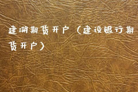 建湖期货开户（建设银行期货开户）_https://www.xmqjcw.com_期货投资_第1张