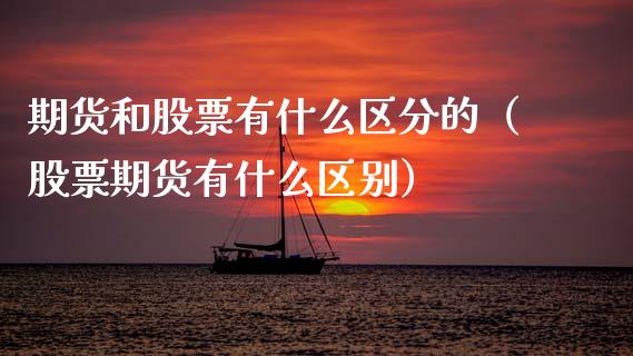 期货和股票有什么区分的（股票期货有什么区别）_https://www.xmqjcw.com_期货直播室_第1张