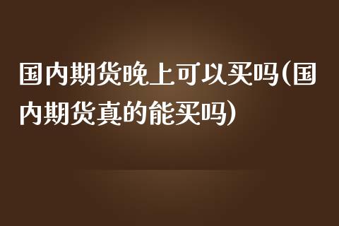 国内期货晚上可以买吗(国内期货真的能买吗)_https://www.xmqjcw.com_期货直播室_第1张