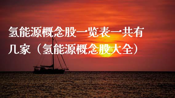 氢能源概念股一览表一共有几家（氢能源概念股大全）_https://www.xmqjcw.com_股票投资_第1张