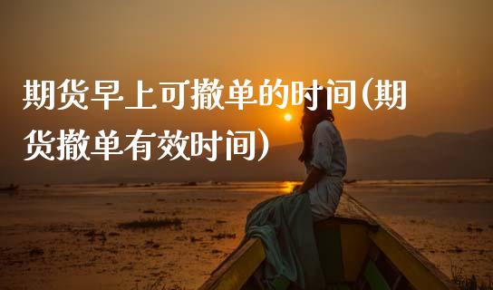 期货早上可撤单的时间(期货撤单有效时间)_https://www.xmqjcw.com_期货开户_第1张