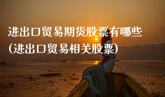 进出口贸易期货股票有哪些(进出口贸易相关股票)_https://www.xmqjcw.com_期货百科_第1张