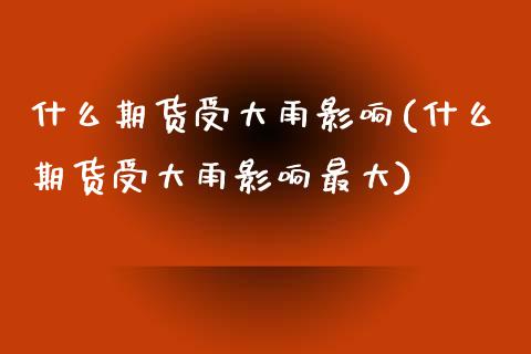 什么期货受大雨影响(什么期货受大雨影响最大)_https://www.xmqjcw.com_期货百科_第1张