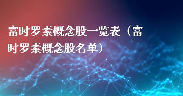 富时罗素概念股一览表（富时罗素概念股名单）_https://www.xmqjcw.com_股票投资_第1张