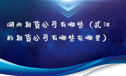 湖北期货公司有哪些（武汉的期货公司有哪些在哪里）_https://www.xmqjcw.com_期货直播室_第1张