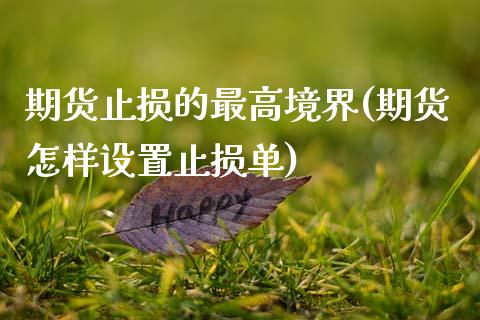 期货止损的最高境界(期货怎样设置止损单)_https://www.xmqjcw.com_期货百科_第1张