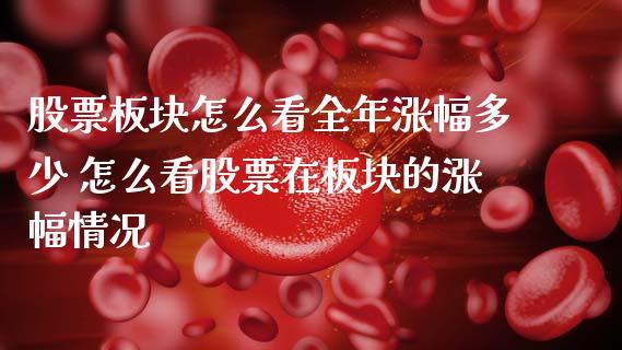 股票板块怎么看全年涨幅多少 怎么看股票在板块的涨幅情况_https://www.xmqjcw.com_股票投资_第1张