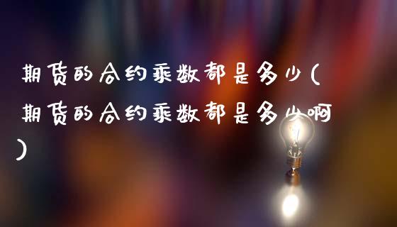 期货的合约乘数都是多少(期货的合约乘数都是多少啊)_https://www.xmqjcw.com_股票投资_第1张