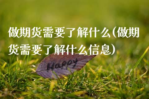 做期货需要了解什么(做期货需要了解什么信息)_https://www.xmqjcw.com_期货投资_第1张