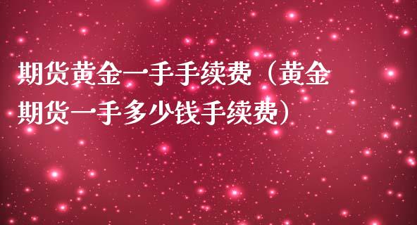 期货黄金一手手续费（黄金期货一手多少钱手续费）_https://www.xmqjcw.com_期货投资_第1张