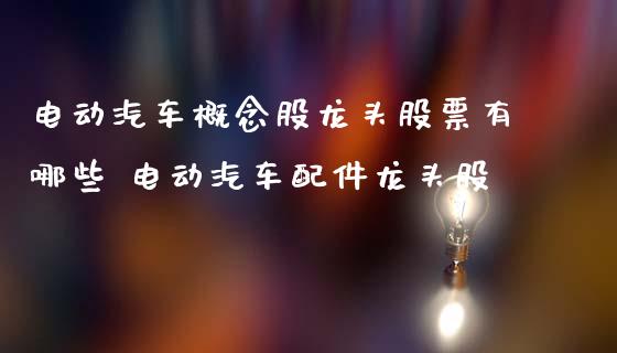 电动汽车概念股龙头股票有哪些 电动汽车配件龙头股_https://www.xmqjcw.com_股票投资_第1张
