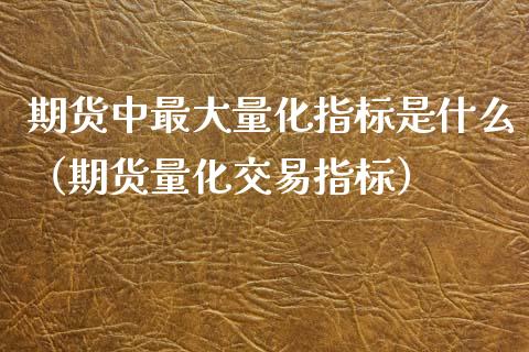 期货中最大量化指标是什么（期货量化交易指标）_https://www.xmqjcw.com_期货投资_第1张