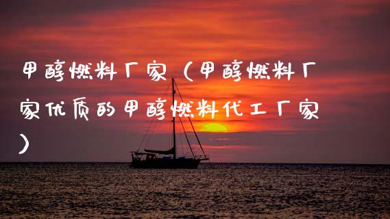甲醇燃料厂家（甲醇燃料厂家优质的甲醇燃料代工厂家）_https://www.xmqjcw.com_期货投资_第1张